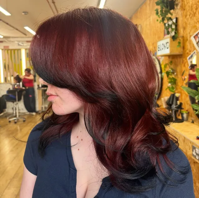 Copper "fox tips" over dark hair